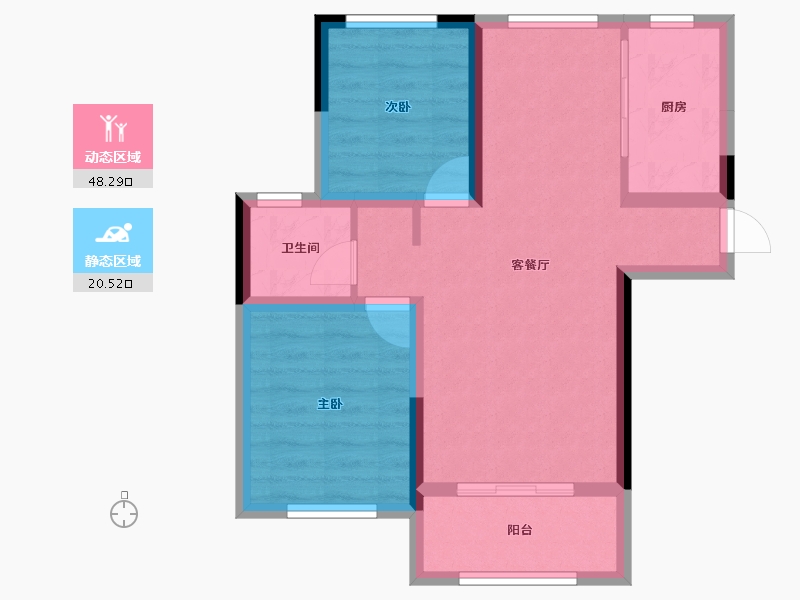 黑龙江省-牡丹江市-珍宝岛・未来城-60.94-户型库-动静分区