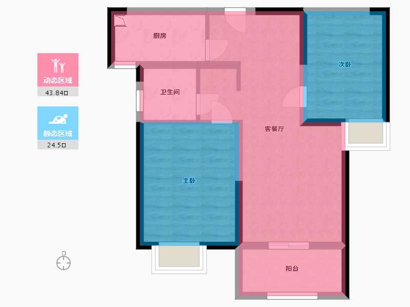 陕西省-西安市-泰盈奥林匹克花园-60.00-户型库-动静分区