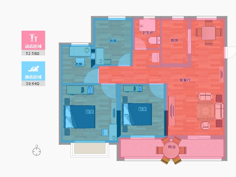 江苏省-南京市-奥园金基天著尚居-82.00-户型库-动静分区