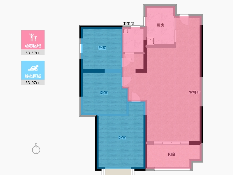 陕西省-西安市-太乙城时光里-78.00-户型库-动静分区