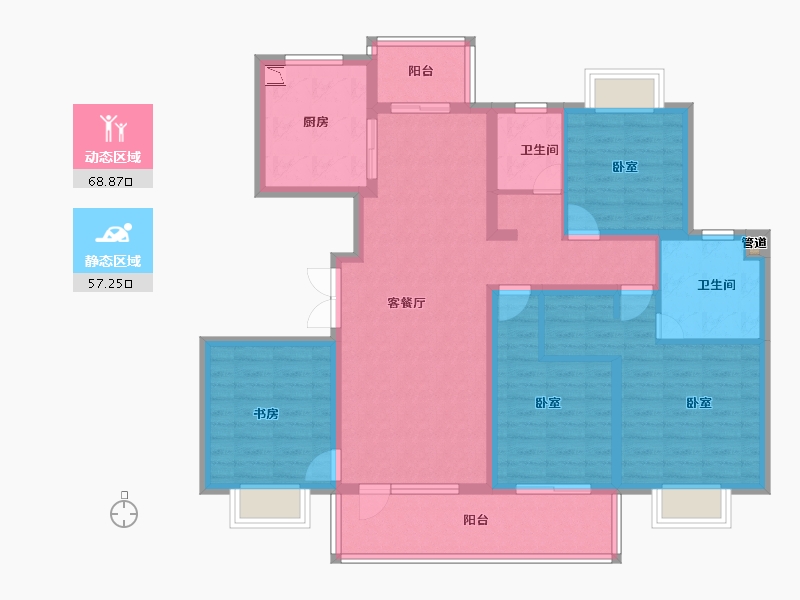 江苏省-无锡市-中锐星公元-112.00-户型库-动静分区