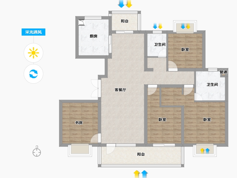 江苏省-无锡市-中锐星公元-112.00-户型库-采光通风