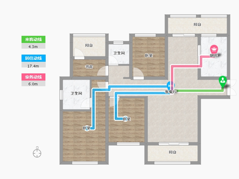 陕西省-西安市-乐华城香榭庄园-106.01-户型库-动静线