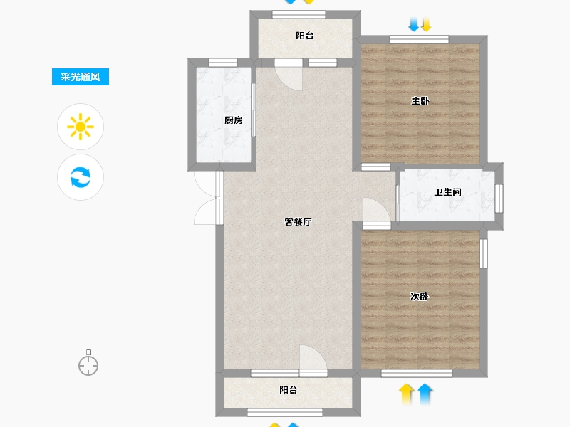 黑龙江省-哈尔滨市-伸马托斯卡纳-81.74-户型库-采光通风