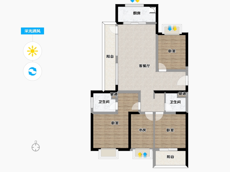 江苏省-无锡市-中锐星公元-109.01-户型库-采光通风