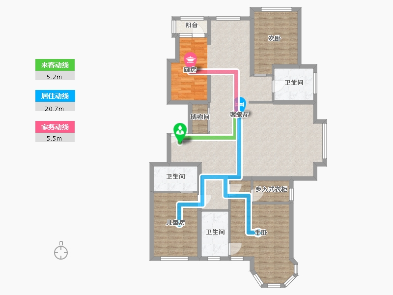 黑龙江省-哈尔滨市-凯盛源·玖郡-124.55-户型库-动静线