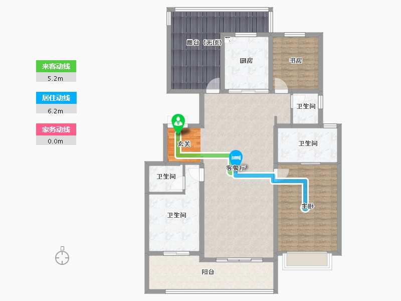 山西省-太原市-当代上品府MOMA-133.66-户型库-动静线