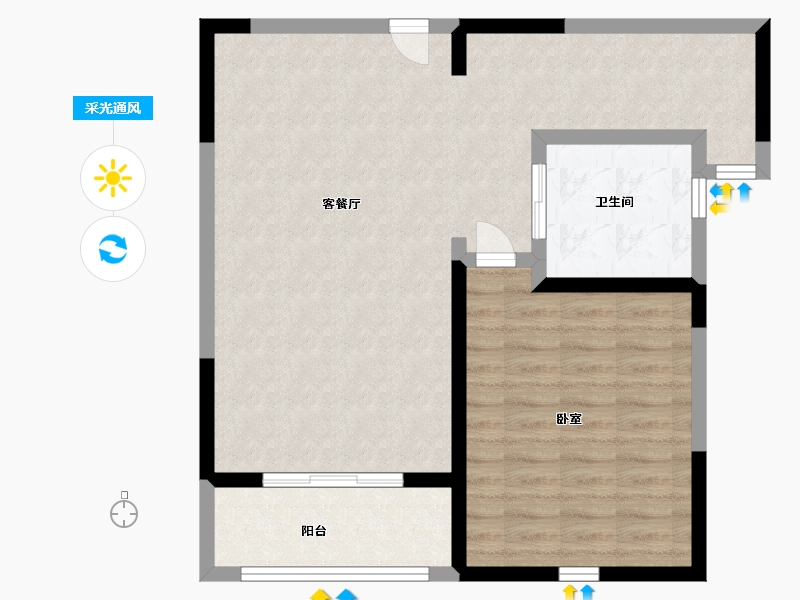 陕西省-西安市-万丽骊宫-74.00-户型库-采光通风