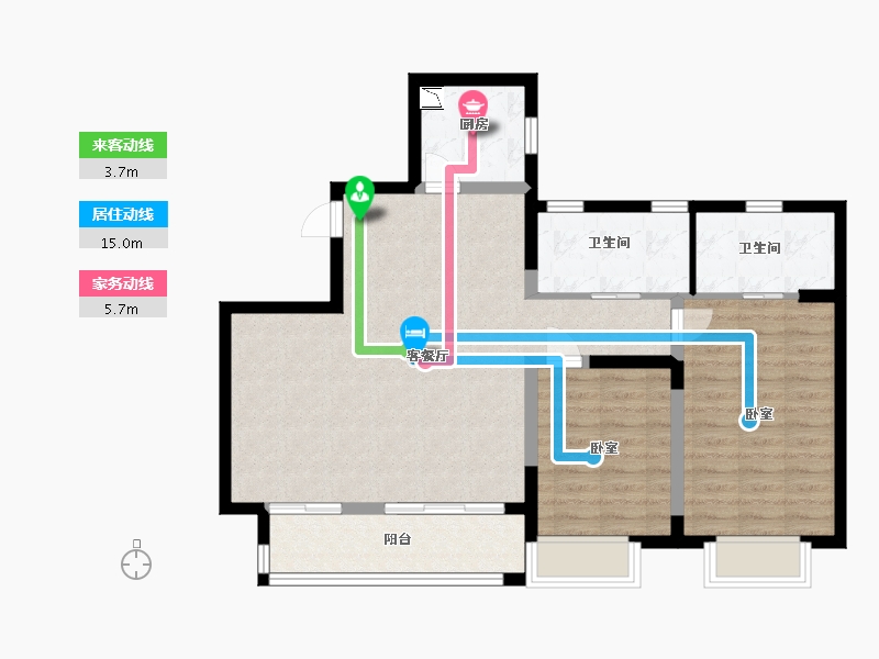 江苏省-无锡市-红豆首府二期-86.00-户型库-动静线