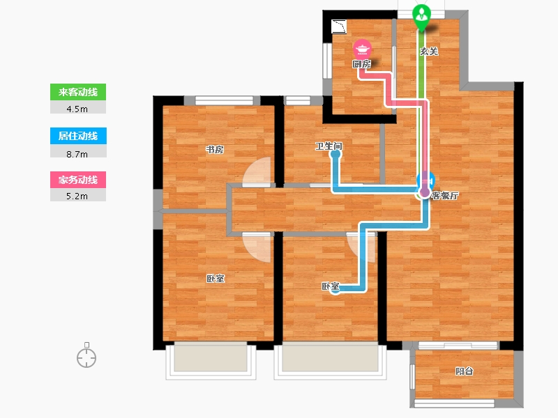 陕西省-西安市-朗诗未来街区-74.26-户型库-动静线