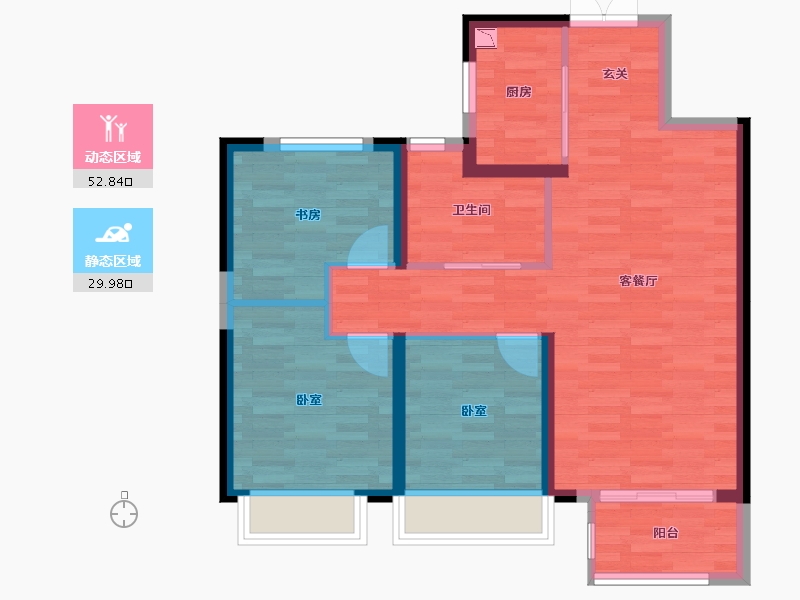 陕西省-西安市-朗诗未来街区-74.26-户型库-动静分区