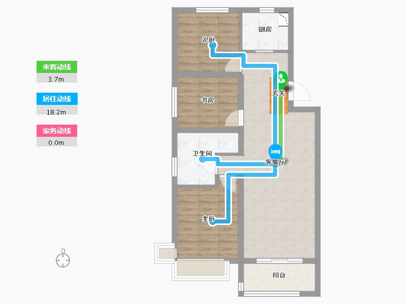 山西省-太原市-当代上品府MOMA-73.88-户型库-动静线