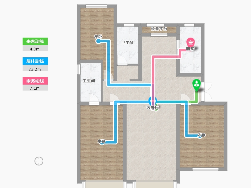 黑龙江省-哈尔滨市-华润•中海•江城-108.80-户型库-动静线