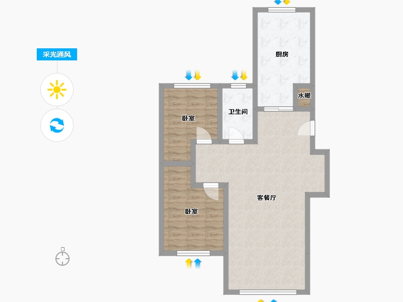 辽宁省-鞍山市-佳泰美景-77.88-户型库-采光通风