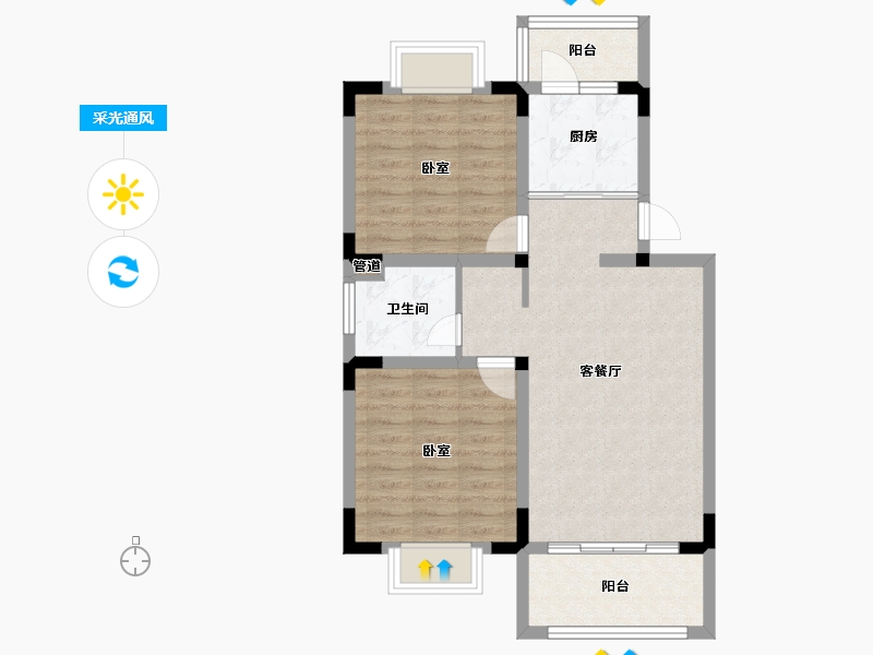 江苏省-无锡市-ΜΟΜΛ春风湖上-69.01-户型库-采光通风