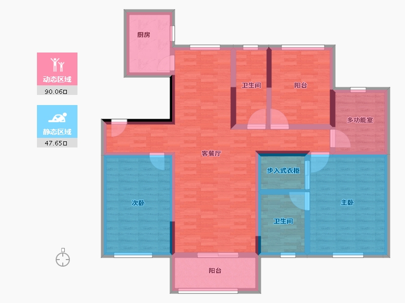 江苏省-南京市-仁恒公园世纪-122.00-户型库-动静分区