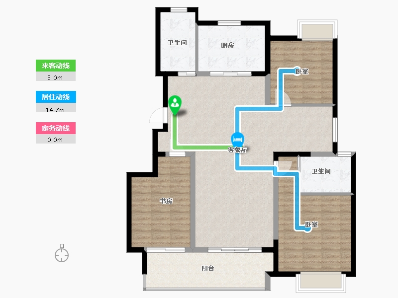 江苏省-无锡市-红豆首府二期-121.00-户型库-动静线