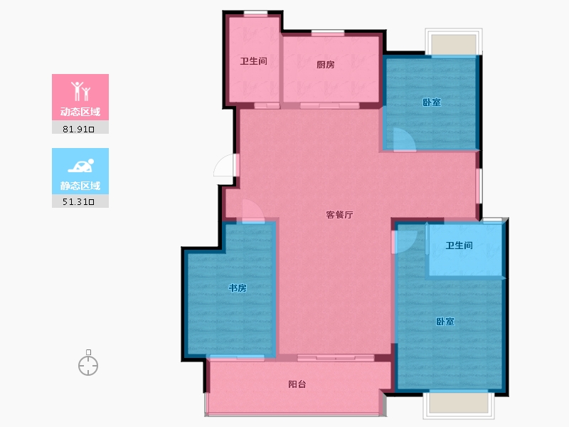 江苏省-无锡市-红豆首府二期-121.00-户型库-动静分区