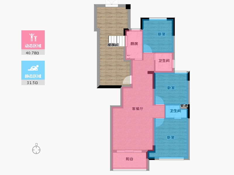 江苏省-无锡市-ΜΟΜΛ春风湖上-82.01-户型库-动静分区