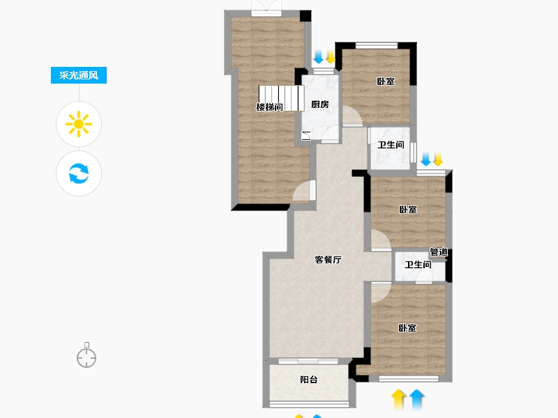 江苏省-无锡市-ΜΟΜΛ春风湖上-82.01-户型库-采光通风