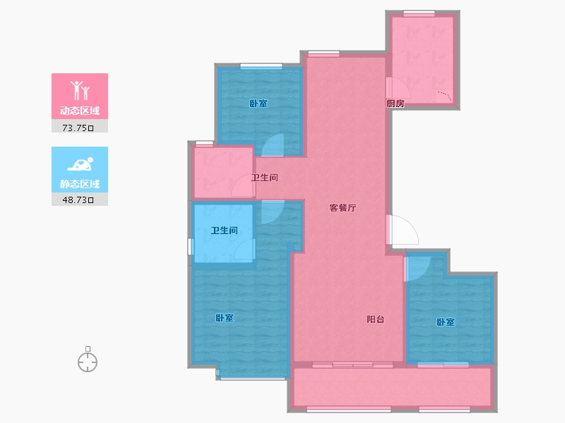 陕西省-西安市-林凯溢金湾-110.00-户型库-动静分区