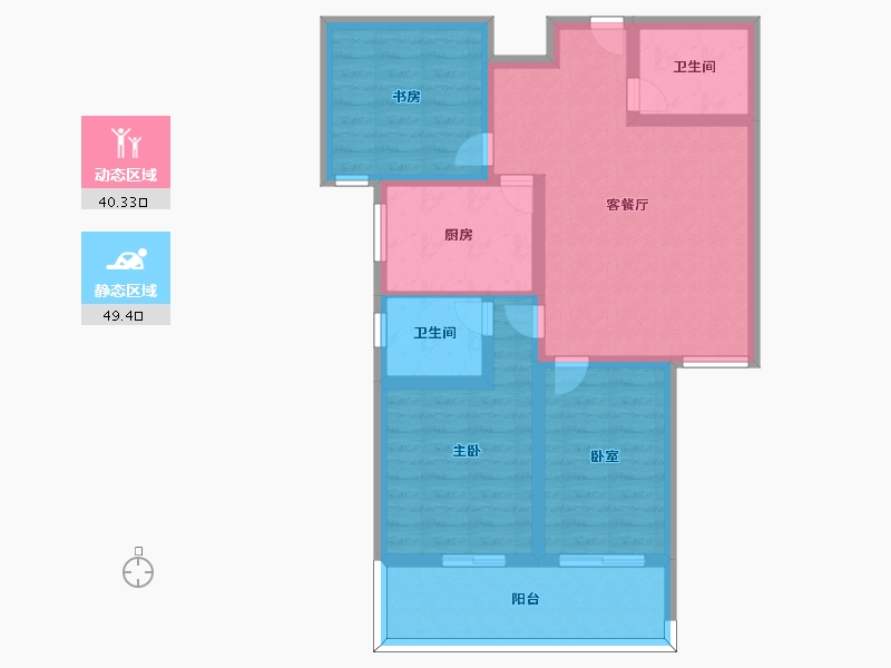 陕西省-咸阳市-林锦庭园-78.99-户型库-动静分区