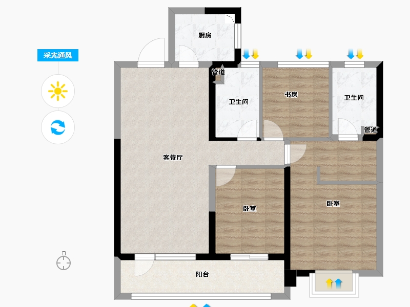 江苏省-无锡市-中锐星公元-88.00-户型库-采光通风