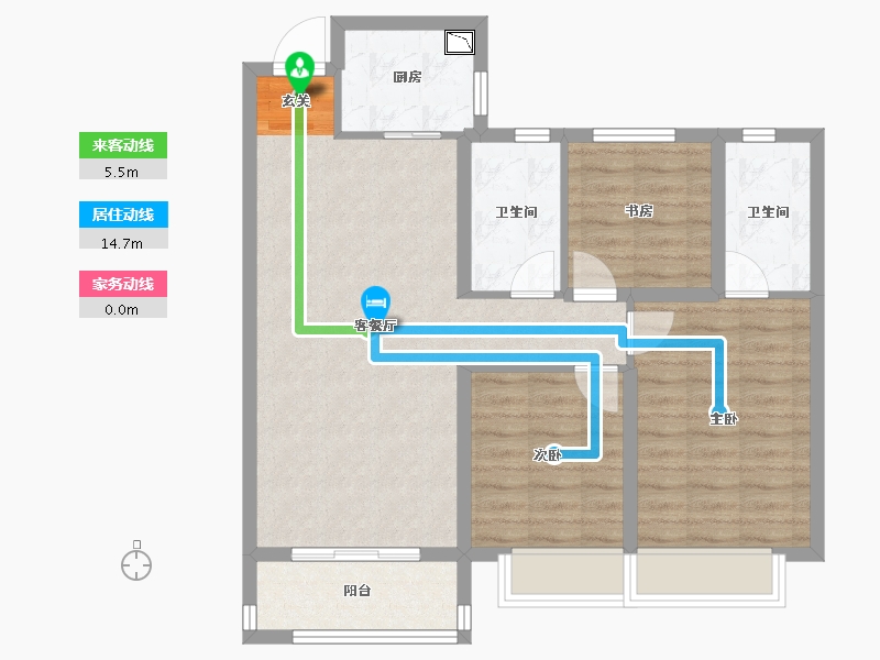 山西省-太原市-当代上品府MOMA-81.42-户型库-动静线