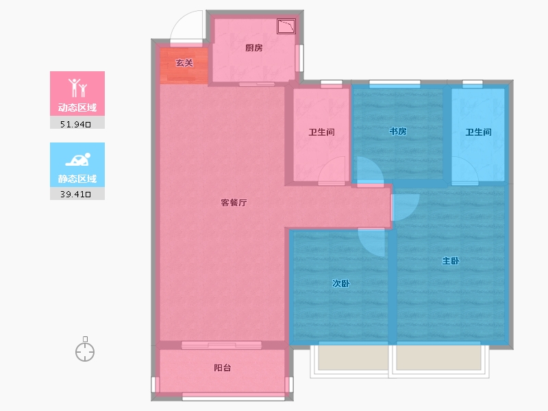 山西省-太原市-当代上品府MOMA-81.42-户型库-动静分区