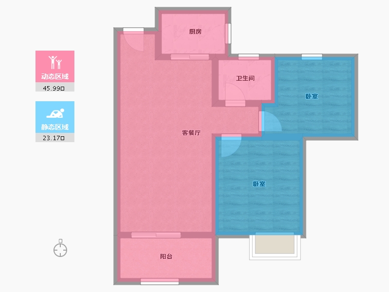 陕西省-咸阳市-沁园春居-61.13-户型库-动静分区