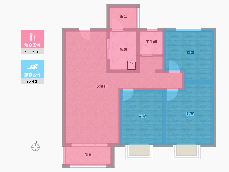 陕西省-咸阳市-佳龙大沃城-77.86-户型库-动静分区