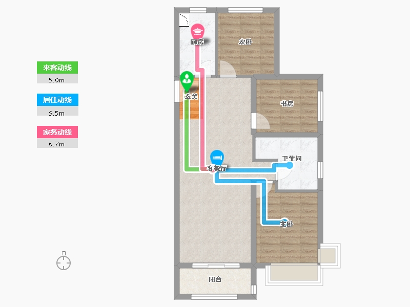 山西省-太原市-当代上品府MOMA-74.89-户型库-动静线