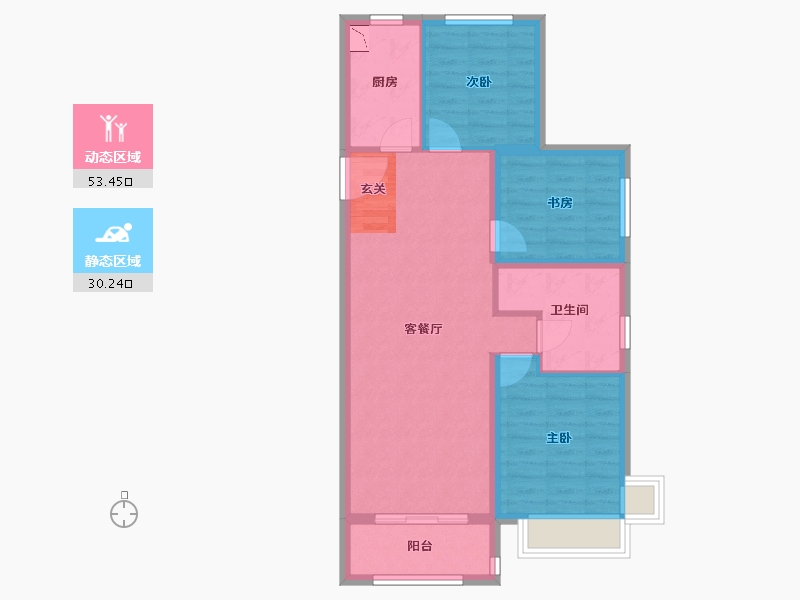 山西省-太原市-当代上品府MOMA-74.89-户型库-动静分区