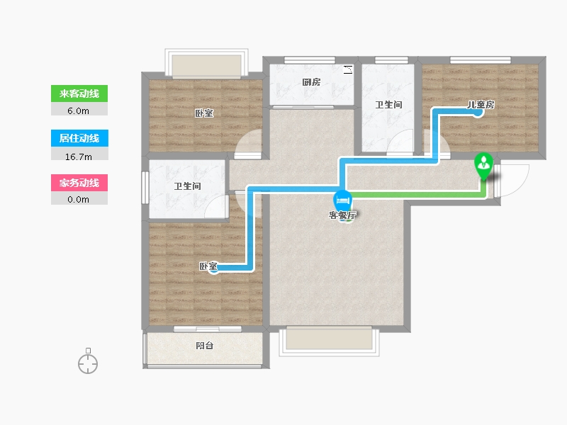 陕西省-咸阳市-观唐府邸-100.10-户型库-动静线