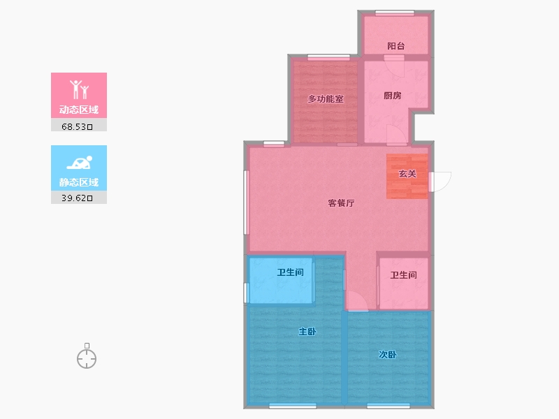 黑龙江省-哈尔滨市-永泰城住宅-97.60-户型库-动静分区