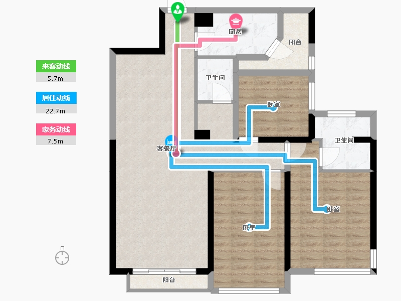 陕西省-咸阳市-时代天城-97.05-户型库-动静线