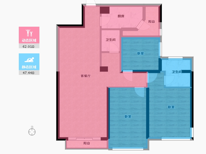 陕西省-咸阳市-时代天城-97.05-户型库-动静分区