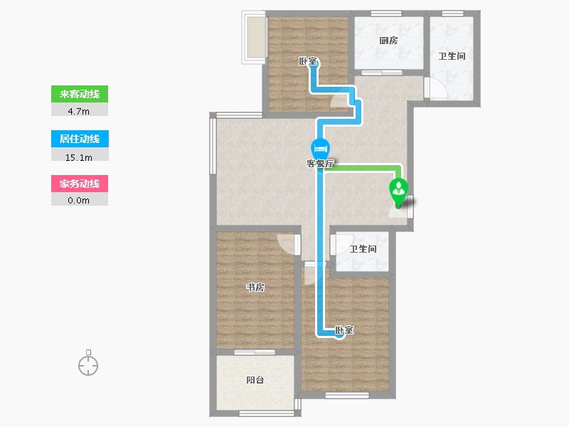 陕西省-咸阳市-林锦庭园-111.67-户型库-动静线