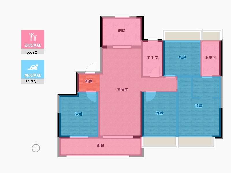 江苏省-苏州市-苏高新熙境云庭-106.00-户型库-动静分区