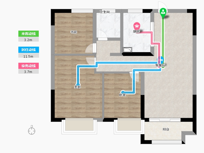 江苏省-苏州市-中建河风印月-65.99-户型库-动静线