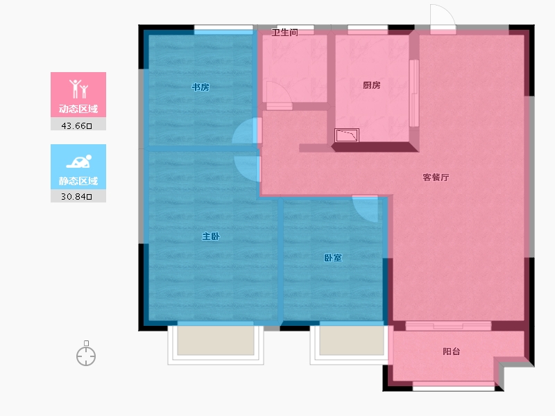 江苏省-苏州市-中建河风印月-65.99-户型库-动静分区