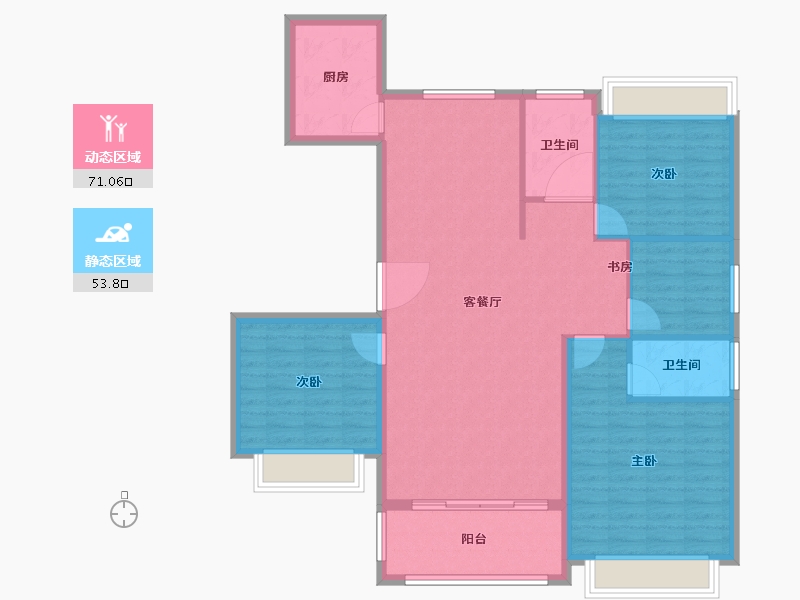 浙江省-台州市-立成檀香府-114.00-户型库-动静分区