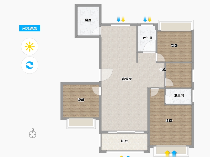 浙江省-台州市-立成檀香府-114.00-户型库-采光通风