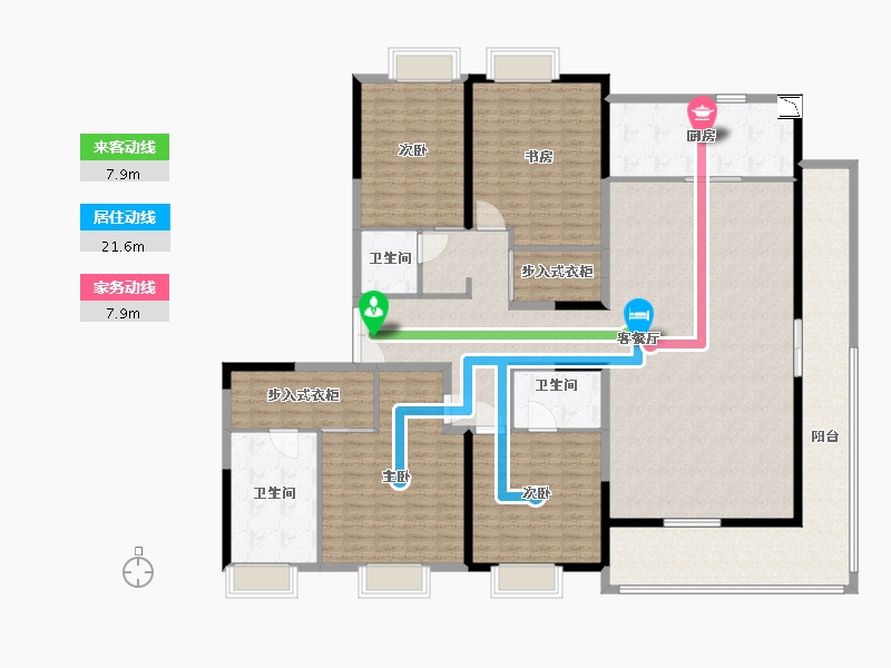 江苏省-南通市-银洲·蝶湖中心悦府-233.60-户型库-动静线