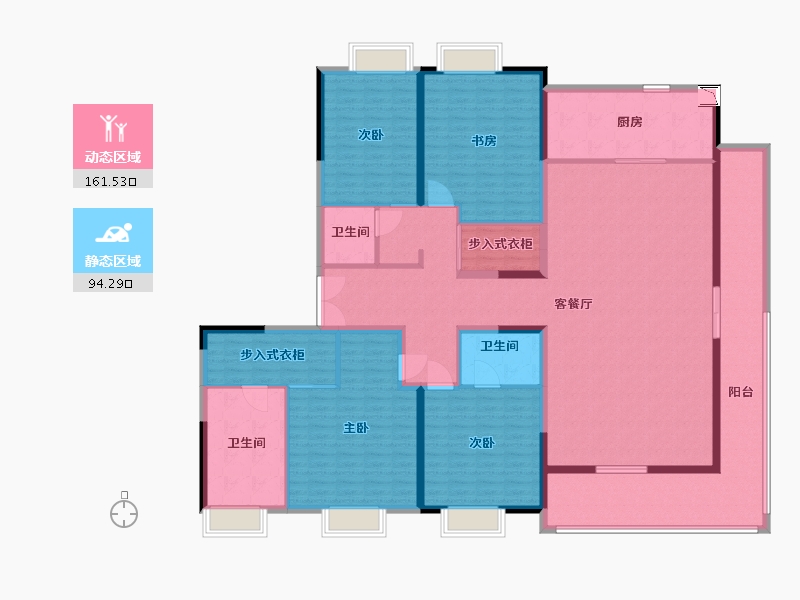 江苏省-南通市-银洲·蝶湖中心悦府-233.60-户型库-动静分区