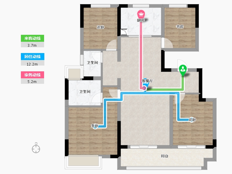 江苏省-徐州市-绿地湖语墅·尊樾-100.33-户型库-动静线