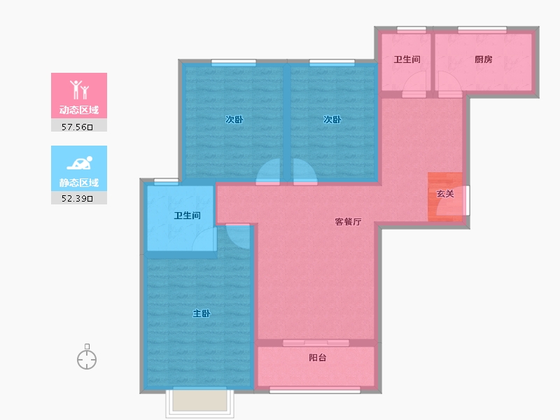 陕西省-宝鸡市-鼎宸上苑-98.00-户型库-动静分区