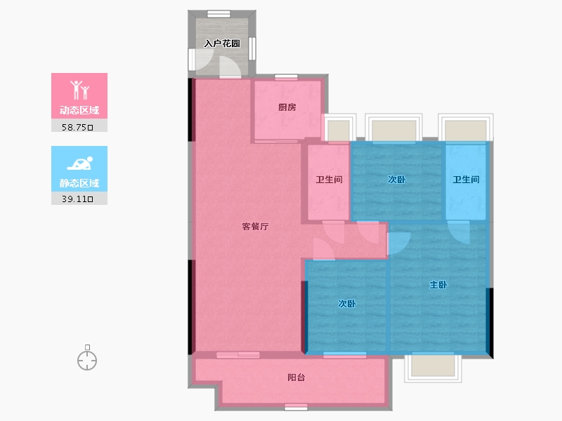 湖北省-孝感市-云梦碧桂园楚云台-92.41-户型库-动静分区