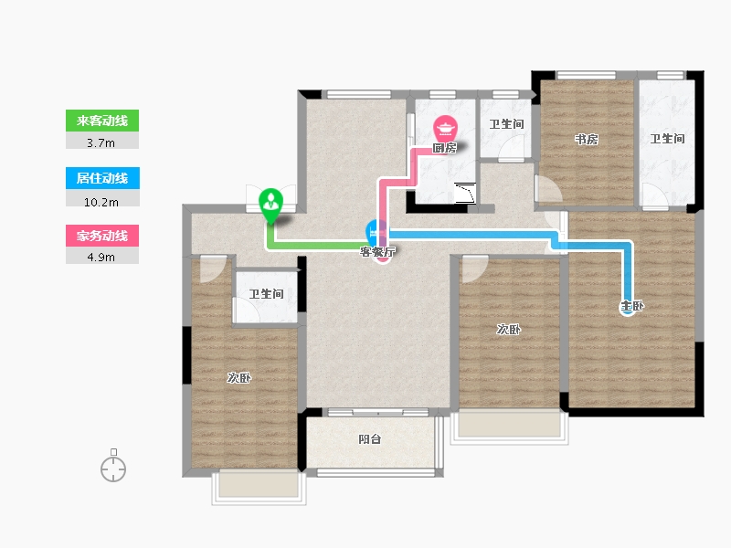 江苏省-徐州市-鼓楼紫云府-134.10-户型库-动静线