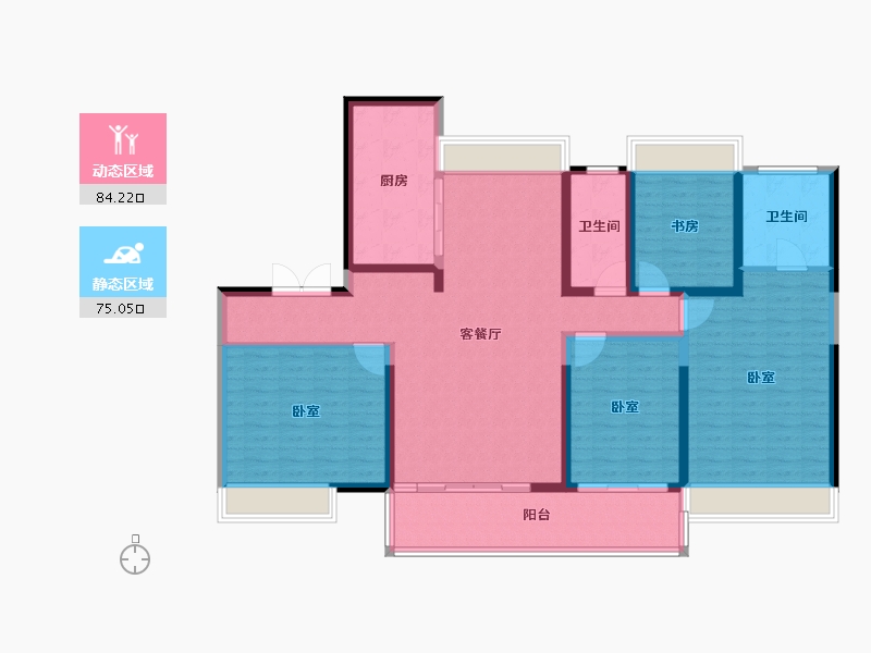 江苏省-宿迁市-黄金时代-144.00-户型库-动静分区